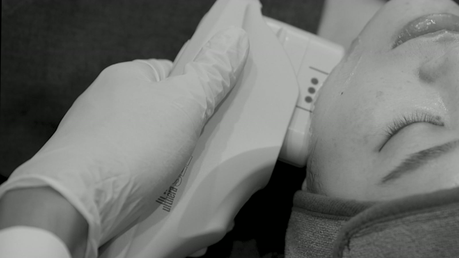 Close-up of Ultherapy and Thermage FLX tips placed side by side